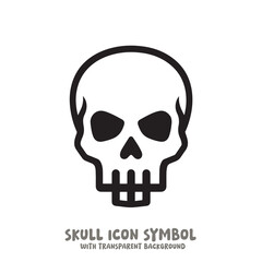 Skull Icon Symbol Vector Illustration in Black and White