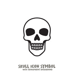 Skull Icon Symbol Vector Illustration in Black and White