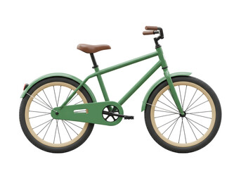 Fototapeta premium Isolated Green Bicycle Illustration, Urban Recreation and Outdoor Transportation Vehicle