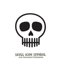Skull Icon Symbol Vector Illustration in Black and White