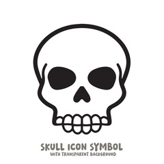 Skull Icon Symbol Vector Illustration in Black and White