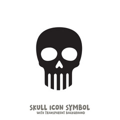Skull Icon Symbol Vector Illustration in Black and White