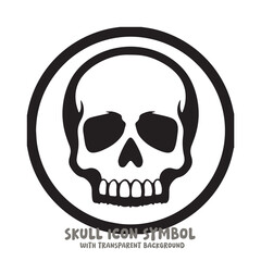 Skull Icon Symbol Vector Illustration in Black and White