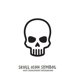 Skull Icon Symbol Vector Illustration in Black and White
