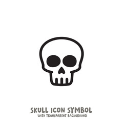 Skull Icon Symbol Vector Illustration in Black and White