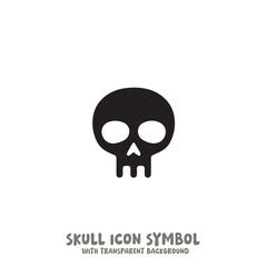 Skull Icon Symbol Vector Illustration in Black and White