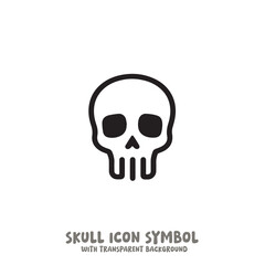 Skull Icon Symbol Vector Illustration in Black and White