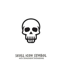 Skull Icon Symbol Vector Illustration in Black and White