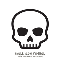Skull Icon Symbol Vector Illustration in Black and White