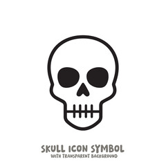 Skull Icon Symbol Vector Illustration in Black and White