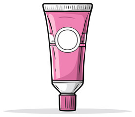 Clean Pink Cosmetic Tube with Blank Label for Branding and Design