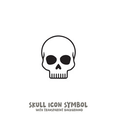 Skull Icon Symbol Vector Illustration in Black and White