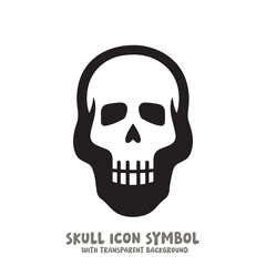Skull Icon Symbol Vector Illustration in Black and White