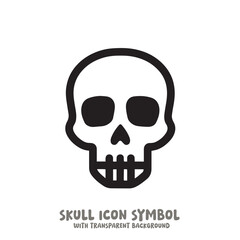 Skull Icon Symbol Vector Illustration in Black and White