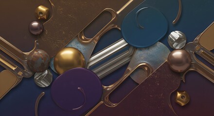 Abstract metallic shapes design