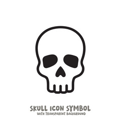 Skull Icon Symbol Vector Illustration in Black and White