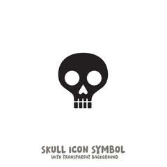 Skull Icon Symbol Vector Illustration in Black and White