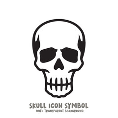 Skull Icon Symbol Vector Illustration in Black and White