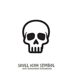 Skull Icon Symbol Vector Illustration in Black and White