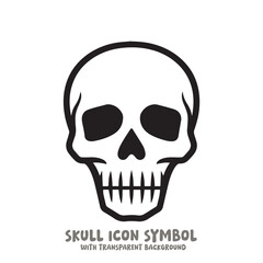 Skull Icon Symbol Vector Illustration in Black and White