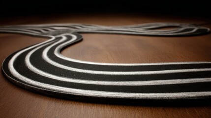 Fototapeta premium A black and white striped rug showcasing modern design elements and patterns for contemporary interior spaces