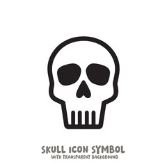Skull Icon Symbol Vector Illustration in Black and White