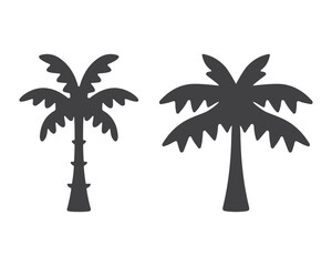 Collection of black trees silhouette vector illustration