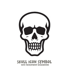 Skull Icon Symbol Vector Illustration in Black and White