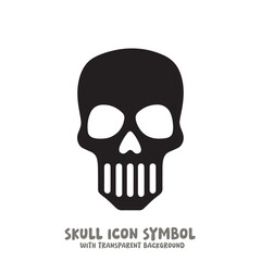 Skull Icon Symbol Vector Illustration in Black and White