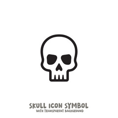 Skull Icon Symbol Vector Illustration in Black and White
