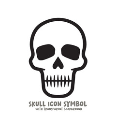 Skull Icon Symbol Vector Illustration in Black and White