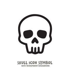 Skull Icon Symbol Vector Illustration in Black and White