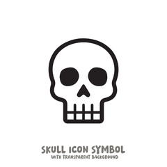 Skull Icon Symbol Vector Illustration in Black and White