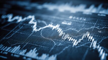 Dynamic stock market chart displaying trends and fluctuations in economic data for financial analysis and decision making