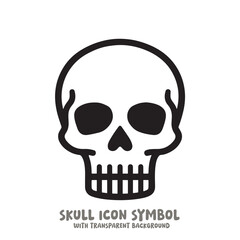 Skull Icon Symbol Vector Illustration in Black and White