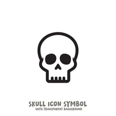 Skull Icon Symbol Vector Illustration in Black and White