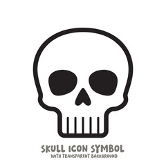 Skull Icon Symbol Vector Illustration in Black and White