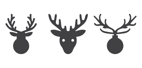 estive christmas reindeer silhouette vector illustration collection