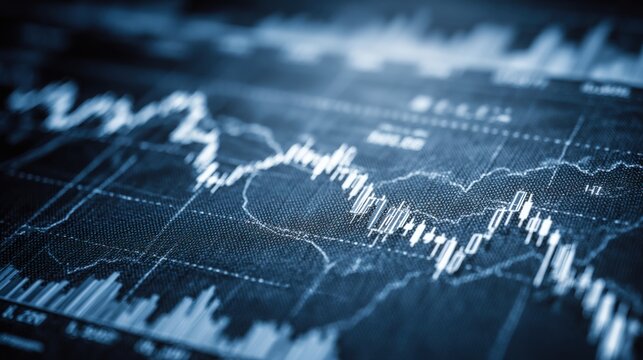 Dynamic stock market chart displaying trends and fluctuations in economic data for financial analysis and decision making