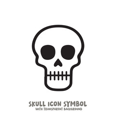 Skull Icon Symbol Vector Illustration in Black and White
