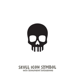 Skull Icon Symbol Vector Illustration in Black and White