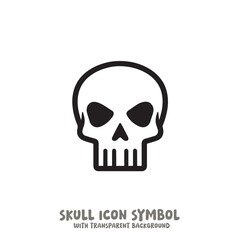 Skull Icon Symbol Vector Illustration in Black and White