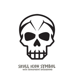 Skull Icon Symbol Vector Illustration in Black and White