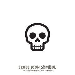 Skull Icon Symbol Vector Illustration in Black and White