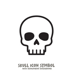 Skull Icon Symbol Vector Illustration in Black and White
