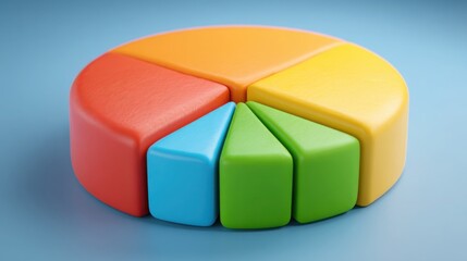 Obraz premium Colorful pie chart representing market rotation wheel in financial analysis and economic trends visualization for insights