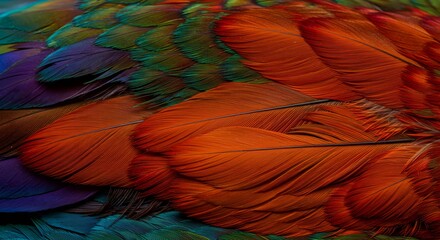 Fototapeta premium Multicolored bird feather texture