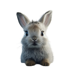 Obraz premium Adorable bunny rabbit portrait close up for animal lovers and pet enthusiasts seeking cute animal pictures | png cutout isolated on transparent backddrop