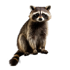 Fototapeta premium Isolated raccoon portrait on black background for animal lovers and wildlife enthusiasts to enjoy online now | png cutout isolated on transparent backddrop