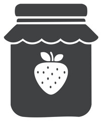 Strawberry Jam Jar Icon, Flat Design for Food and Beverage Concepts